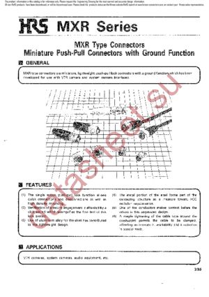 MXR-8R-3SA datasheet  